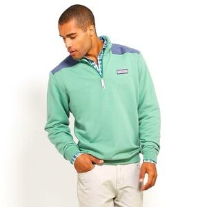 Vineyard Vines men’s green and blue quarter zip